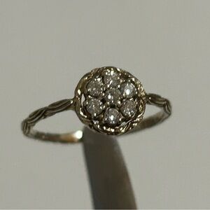 Digby & Iona Atreyu Ring, delicate 14K gold band with 7 natural diamonds